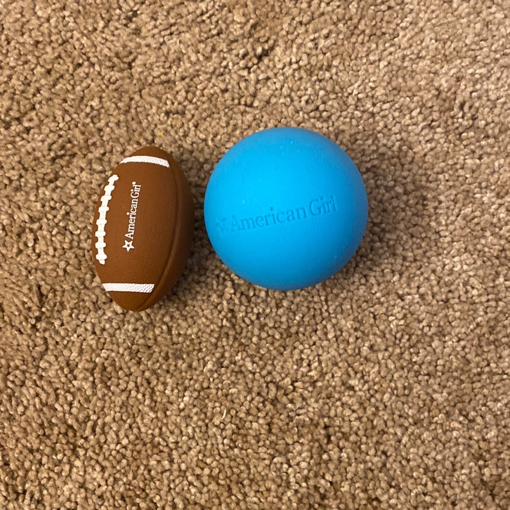 American girl doll foot ball and ball